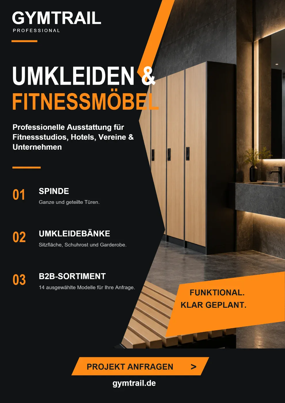 Cover: GYMTRAIL Umkleiden & Fitnessmöbel